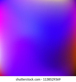 Abstract colorful gradient. Blurred abstract background. Multicolor blurry blend. Holographic illustration. Rainbow mesh texture. Modern effect vector. Holographic violet, red, blue, yellow mesh.