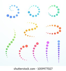 Abstract Colorful Gradient Circle Curvy Swirl Shapes Set