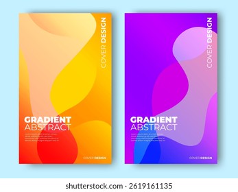 Diseño de Plantilla de cubierta de gradiente colorido abstracto