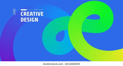 Abstract Colorful Gradient Curves Creative Design Vector Template