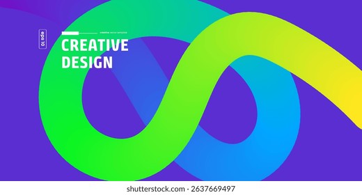 Abstract Colorful Gradient Curves Creative Vector Design Template