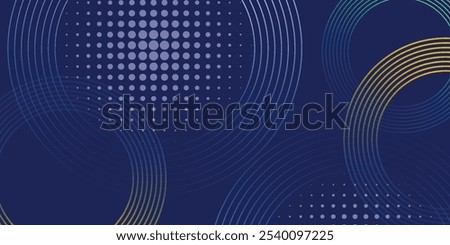 Abstract colorful gradient curves lines on dark blue background. vector.