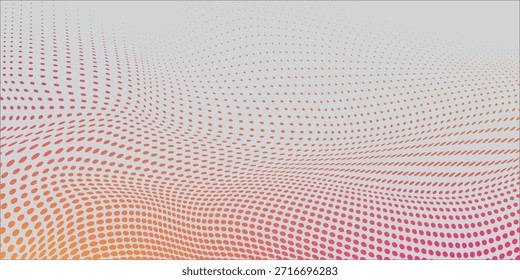 Fondo colorido Abstractas de los puntos del degradado con el modelo ondulado y el flujo dinámico eps10