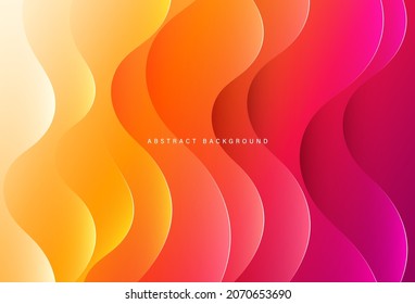 Abstract colorful gradient dynamic wave shape background. Modern elegant vibrant colors fluid pattern design. Suit for wallpaper, advertising, presentation, poster, texture, flyer, cover, banner
