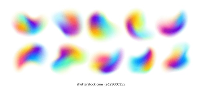 Abstract Colorful Gradient Elements Vector Illustration Background Depicting Vivid Shapes Blending Vibrantly Over a White Base Enhancing Modern Design Aesthetics.