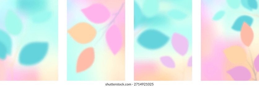 Abstract colorful gradient flower cover design with minimalist blurred texture for spring or summer.