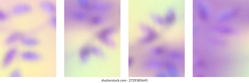 Abstract colorful gradient flower cover design with minimalist blurred texture for spring or summer.