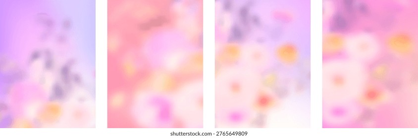 Abstract colorful gradient flower cover design with minimalist blurred texture for spring or summer.
