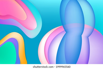 Abstract colorful Gradient fluid with bubble background