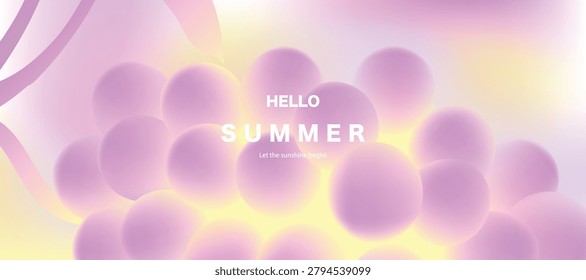 Abstract colorful gradient fruit background. Minimalist poster with grape. Modern summer and spring wallpaper design for drink menu, promotion, beverages, ads.