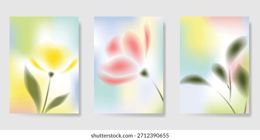 Abstractas conjunto de fondo de tarjeta de fruta de gradiente colorido. Cartel minimalista con limón. Diseño moderno del verano y del Fondo de pantalla de la primavera para el menú de la bebida, promoción, bebidas, anuncios.