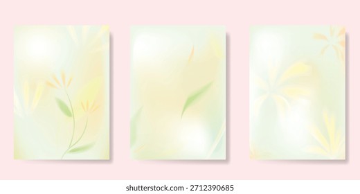 Abstractas conjunto de fondo de tarjeta de fruta de gradiente colorido. Cartel minimalista con limón. Diseño moderno del verano y del Fondo de pantalla de la primavera para el menú de la bebida, promoción, bebidas, anuncios.
