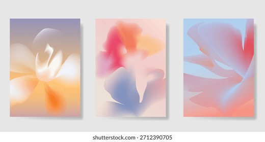 Abstractas conjunto de fondo de tarjeta de fruta de gradiente colorido. Cartel minimalista con limón. Diseño moderno del verano y del Fondo de pantalla de la primavera para el menú de la bebida, promoción, bebidas, anuncios.