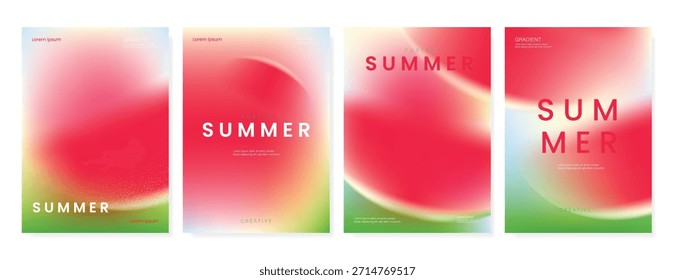Abstractas conjunto de fondo de tarjeta de fruta de gradiente colorido. Cartel minimalista con limón. Diseño moderno del verano y del Fondo de pantalla de la primavera para el menú de la bebida, promoción, bebidas, anuncios.