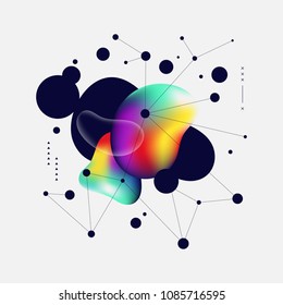 Abstract colorful gradient and geometric line art background, vector illustration