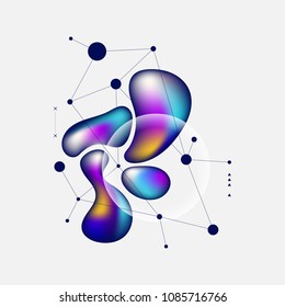 Abstract colorful gradient and geometric line art background, vector illustration