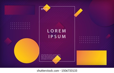 Abstract colorful gradient geometric shapes background. Modern trendy vector design template.