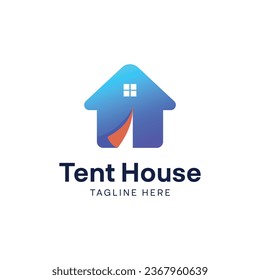 Abstract colorful gradient Home and tent logo icon design. Universal solid vector symbol sign logotype. Creative real estate logotype.
