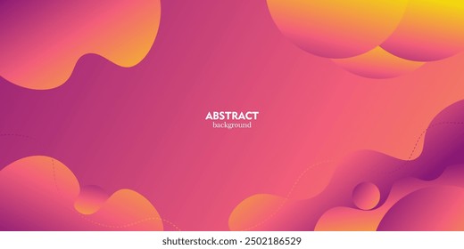 Abstract colorful gradient illustration background with simple wave and circle pattern. Trendy design.