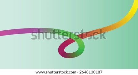 Abstract Colorful Gradient Lines on Mint Background. A vibrant abstract design featuring multiple, curved, gradient-filled lines in various shades of pink, green, orange, and yellow against a soft min