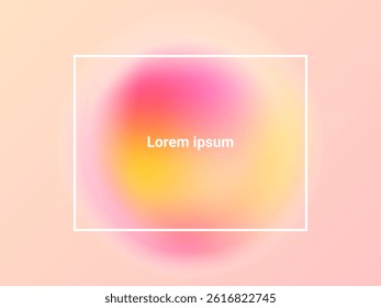 Abstract Colorful Gradient Liquid Background With White Frame. Vector Illustration. Wallpaper. Banner