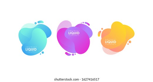 Abstract Colorful Gradient Liquid Shapes Banner Design Template Vector