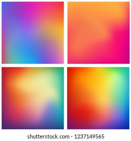 Abstract colorful gradient mesh background vector set. Modern trendy design.Template for  promotional products, app and others. Bright colors