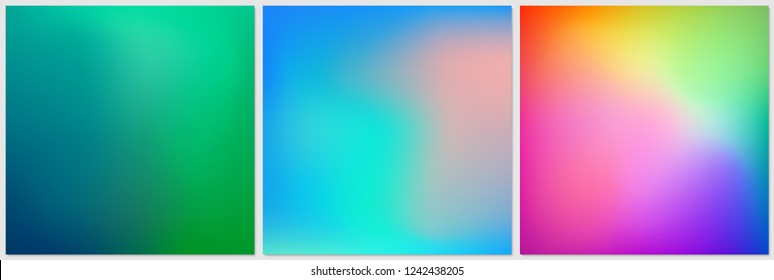 Abstract colorful gradient mesh background set  Modern trendy design  Set vector abstract multicolored bright gradient mesh oriental backgrounds  3 in 1