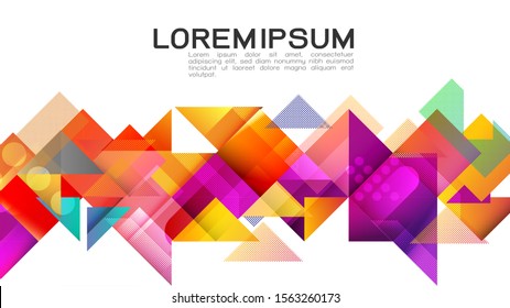 Abstract colorful gradient mixed geometric stripes template and modern overlapping on middle position with space for text. Vector illustration