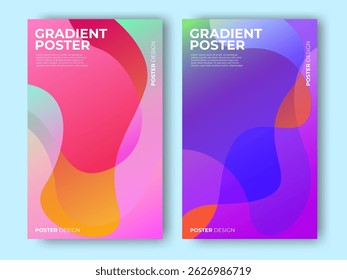 abstract colorful gradient poster design