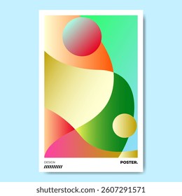abstract colorful gradient poster. modern poster. curvy gradient poster design