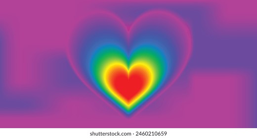 abstract colorful gradient rainbow heart background 
