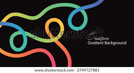 Abstract Colorful Gradient Ribbon Flow Creative Background Design