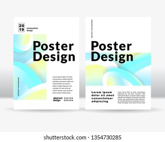 The abstract colorful gradient shapes  poster template