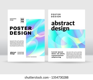 The abstract colorful gradient shapes  poster template