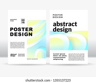 The abstract colorful gradient shapes.  poster template