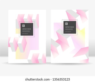 The abstract colorful gradient shapes  poster template