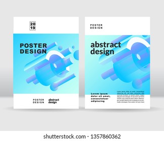 The abstract colorful gradient shapes  poster template