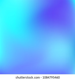 Abstract colorful gradient. Soft violet blue gradient. Blurred abstract background. Multicolor blurry blend. Holographic illustration. Smooth texture. Beautiful light vector. Holographic soft mesh.