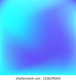 Abstract colorful gradient. Soft violet blue gradient. Blurred abstract background. Multicolor blurry blend. Holographic illustration. Smooth texture. Beautiful light vector. Holographic soft mesh.