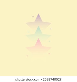 abstract colorful gradient star on yellow background vector design