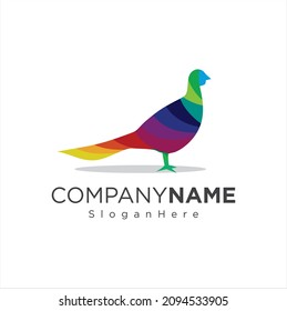 abstract Colorful gradient turtledove Logo Suitable For Company Logos Business Media Games Personal Needs And Others. pigeon Dove Logo vector template illustration