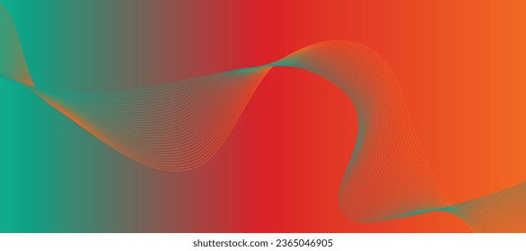Abstract colorful gradient vector background with wavy lines. Modern background design for cover, landing page. Colorful gradient fluid wave