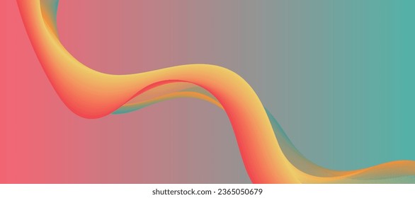 Abstract colorful gradient vector background with wavy lines. Modern background design for cover, landing page. Colorful gradient fluid wave