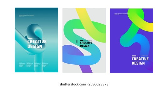 Abstract Colorful Gradient Wave Creative Design Templates