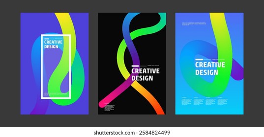 Abstract Colorful Gradient Wave Creative Design Templates