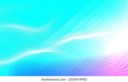Abstract colorful gradient wave of particles science and technology background. Big data. AI technology, science, music, modern. Futuristic dots pattern for brochures,flyers,card, banner. Vector EPS10