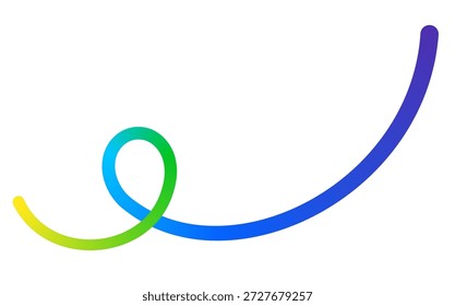 Abstractas línea curva dinámica ondulada de gradiente colorido con elemento de remolino.