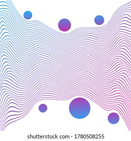 ABSTRACT COLORFUL GRADIENT WAVY LINE PATTERN BACKGROUND. COVER DESIGN VECTOR