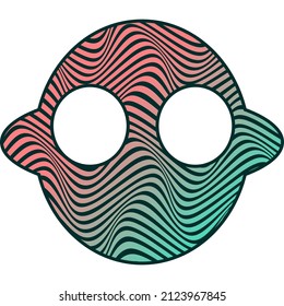ABSTRACT COLORFUL GRADIENT WAVY LINE WITH ALIEN FACE PATTERN BACKGROUND. COVER DESIGN 